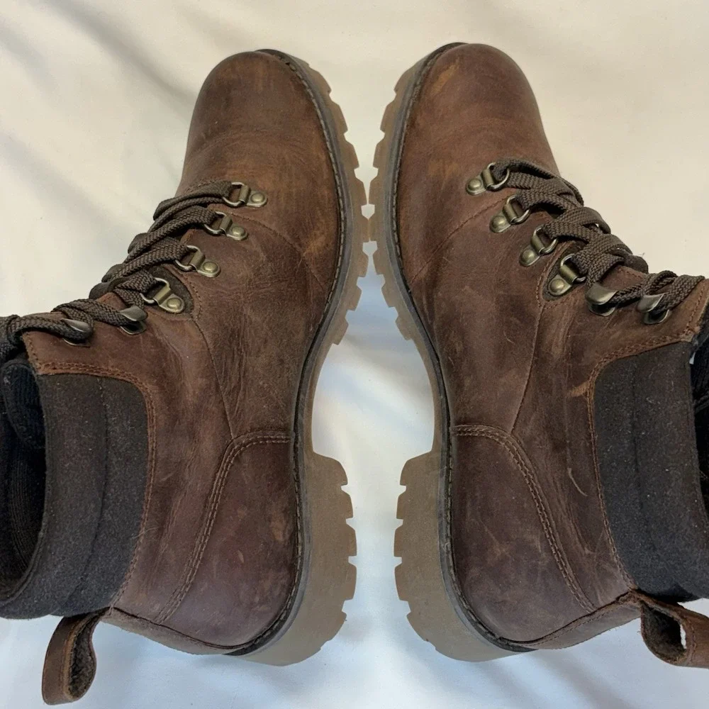 Timberland Boots Womens 7.5 Brown Leather Ellendale Ankle Combat Hiking Lug Sole